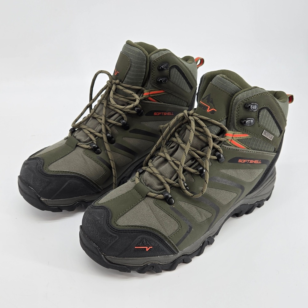 Nortiv 8 Softshell Waterproof Mid Hiking Boots Army Green Mens Size 10.5